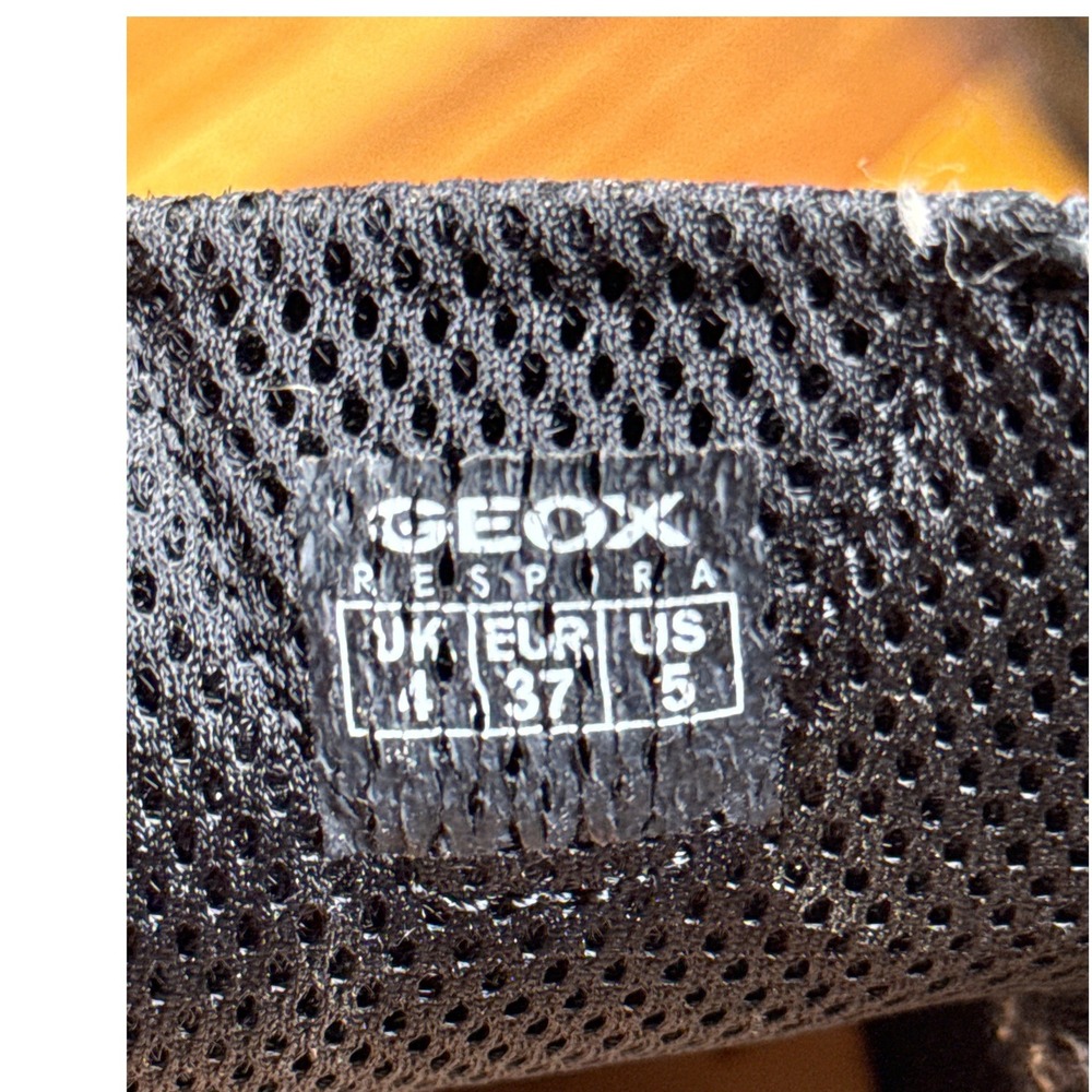 Geox Respira Loafers Women 5 Black Leather Hook Loop Strap Moc Toe Driving Shoes - Picture 5 of 14